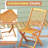 3-Piece Folding Acacia Wood Patio Bistro Set with Cushions-319006038