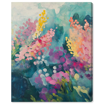 Toile abstraite abstraite avec art floral