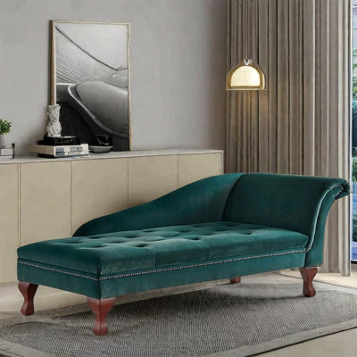 Chaise longue inclinable en velours