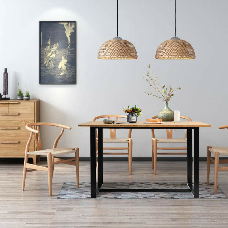 Table de salle à manger 47,5 "à tréteaux, Beige