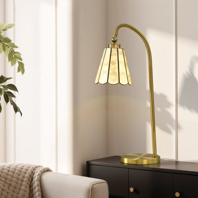 Tamara Day for Stylecraft Verity Table Lamp - Polished Brass - Brass & Capiz Formica Shade