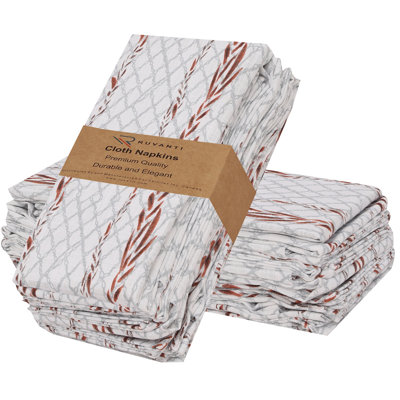Print Cloth Napkins 100% Cotton Table Napkins Multi-Pattern Square Napkins 20+ Colors
