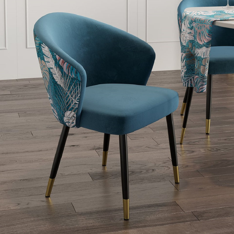 Modern Dining Chairs With Velvet Upholstery Blue, Blue, 1