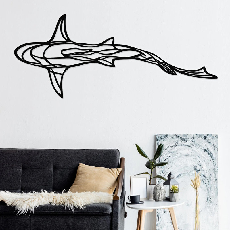 Handmade Coastal Animals Wall Decor on Metal, 41cm H x 98cm W x 2cm D