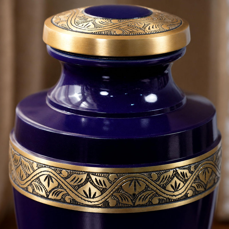 Urne de crémation Grecian, mauve et doré pour adultes, 200 pouces cubes et plus, Mauve et or