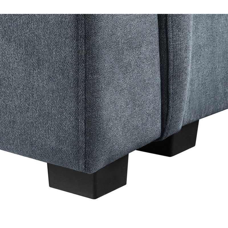 Canapé modulaire gris Isla de 119 po avec accoudoirs de 22,5 po de hauteur, coussins amovibles, largeur de 94,39 po, 7 repose-pieds, hauteur