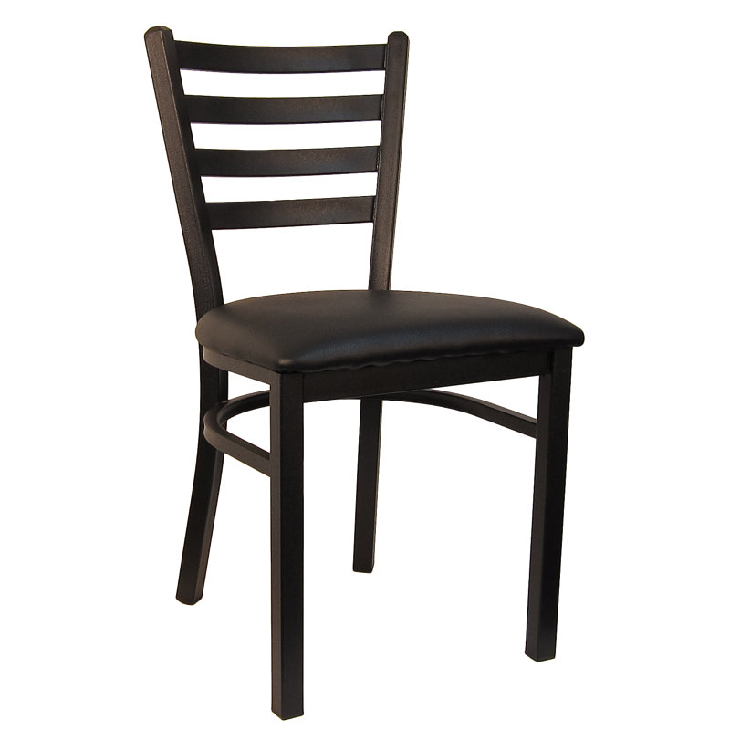 Chaise de salle à manger rembourrée échelle, Noir