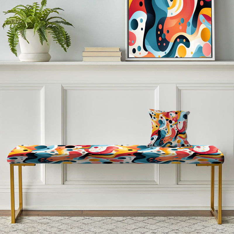 Banc rembourré or, Colorful Poupart Playful Mirage