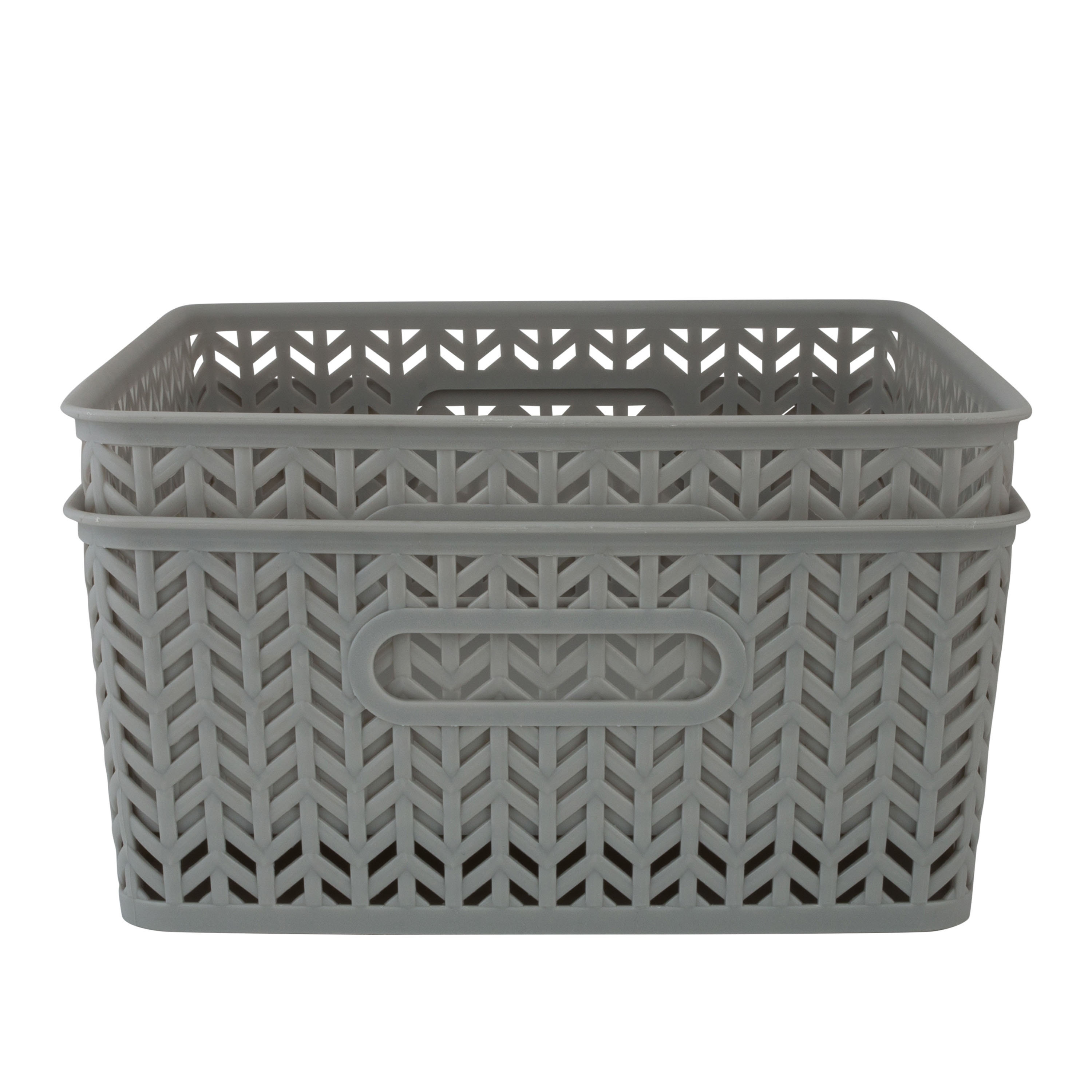 Small Plastic Storage Baskets, Gray (Set of 10) Rebrilliant