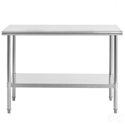 Stainless Steel Table 24 X 48Inch Stainless Steel Prep Table, Commercial Kitchen Metal Table For Restaurant Garage Warehouse