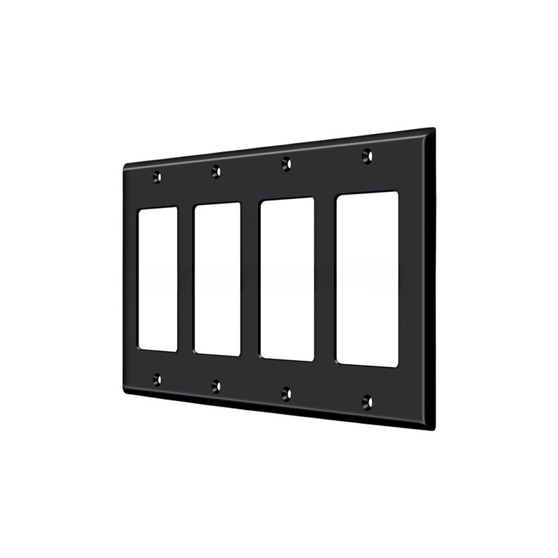 Deltana SWP4744U19 Switch Plate, Quadruple Rocker in Paint Black, Black