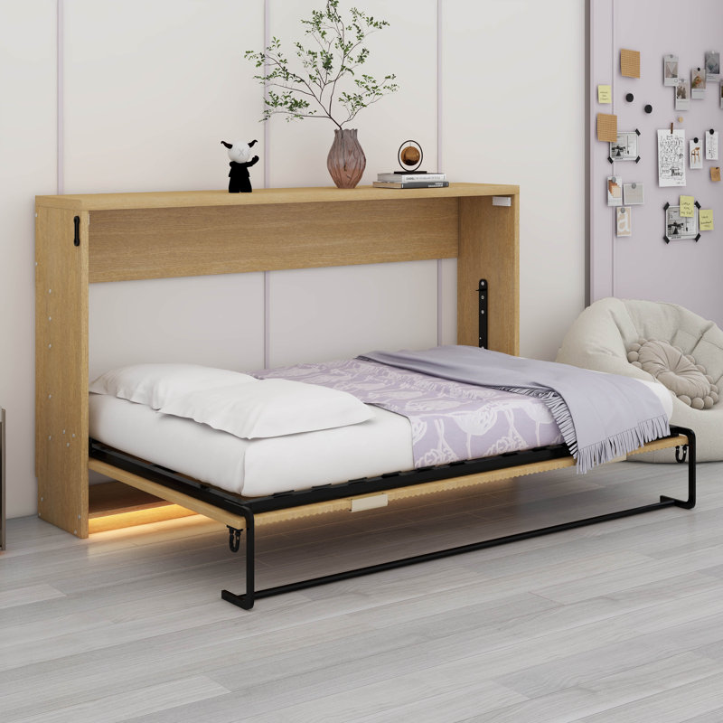 Lit escamotable horizontal simple TG, lit escamotable avec lumières DEL, peut être plié dans une armoire