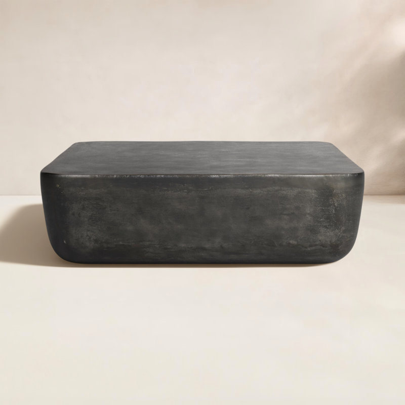 Basil Outdoor Square Coffee Table, Aged Gray