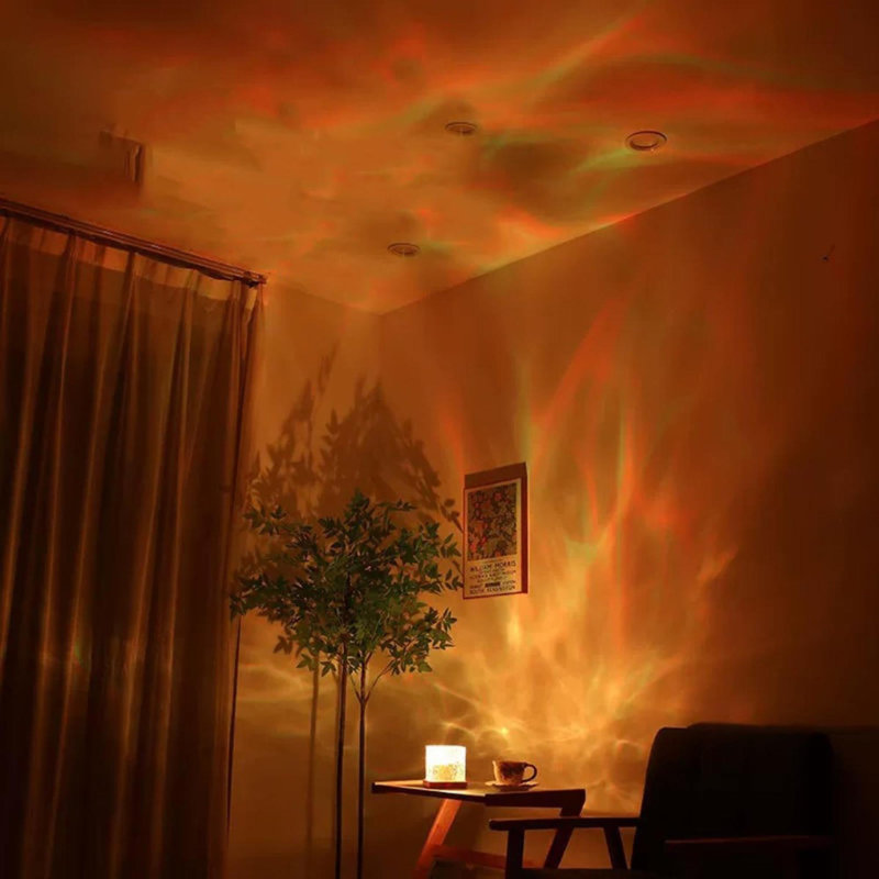Vague d'océan avec lumière d'ambiance RVB avec télécommande 3D