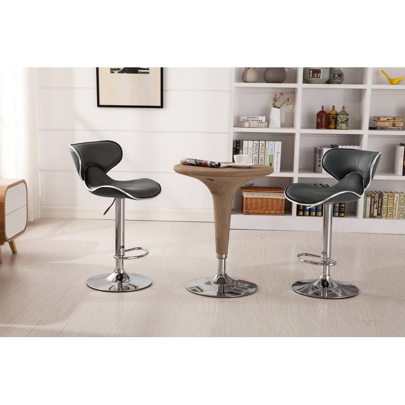Ensemble de 2 tabourets pivotants réglables Masaccio avec base chromée Airlift