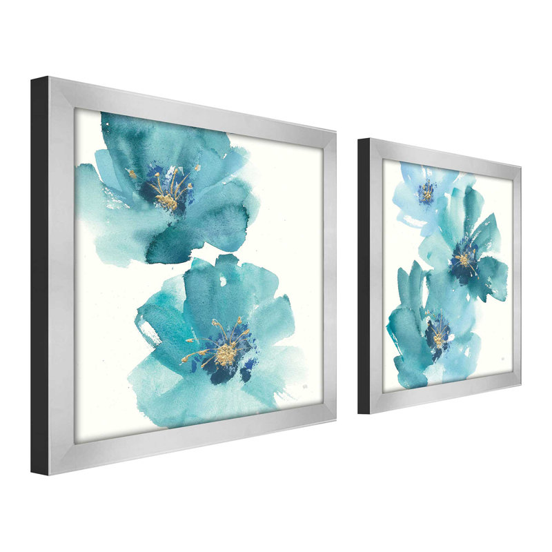 " Teal Cosmos " 2 - Pieces
