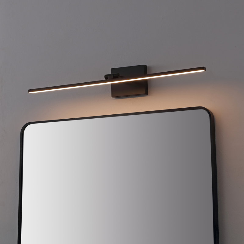 Santino 28" Modern Minimalist Swivel Integrated Dimmable LED Rechargeable Picture Light with Touch Sensor, Black