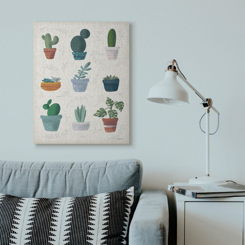 «Cute Succulent Design Chart», impression sur toile, H 40 po x l 30 po, Toile tendue
