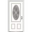 Petite porte d'entrée pré-suspendue ovale en fibre de verre 2 panneaux Grace Grace-183282015-183282004