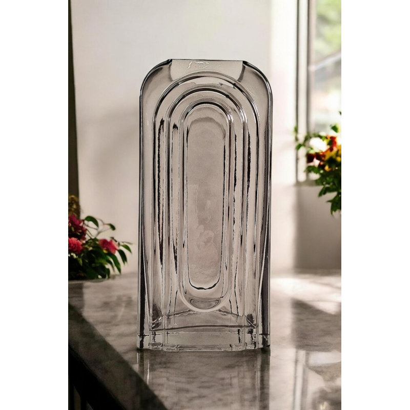 Glass Decorative Jar 1, Grey