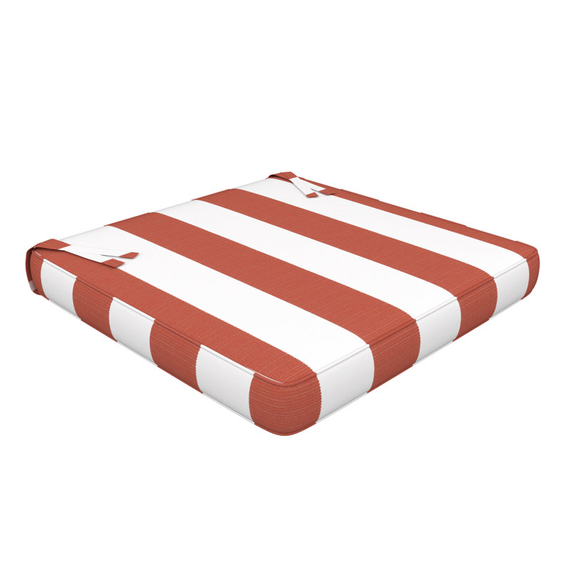 Sunbrella Indoor/Outdoor Dining Chair Cushion, 21" W x 19" D, Sunbrella® Refuge Coral
