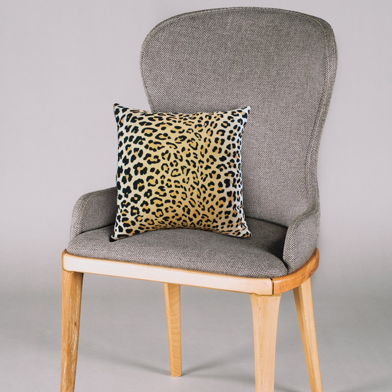 Animal Print Reversible Throw Pillow, Natural