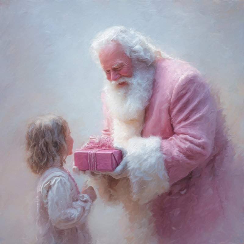 Art mural sur toile tendue Père Noël, H 20 po x l 20 po