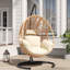 Balancelle de patio simple avec coussin et housse-1413861371