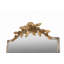 Grand miroir rectangulaire 18,1 x 1,6 x 70,9 po avec cadre ivoire vieilli et couronne florale