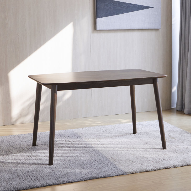 Husno Solid Wood Modern Rectangular Dining Table, Walnut, 29.1" H x 47" L x 27.3" W
