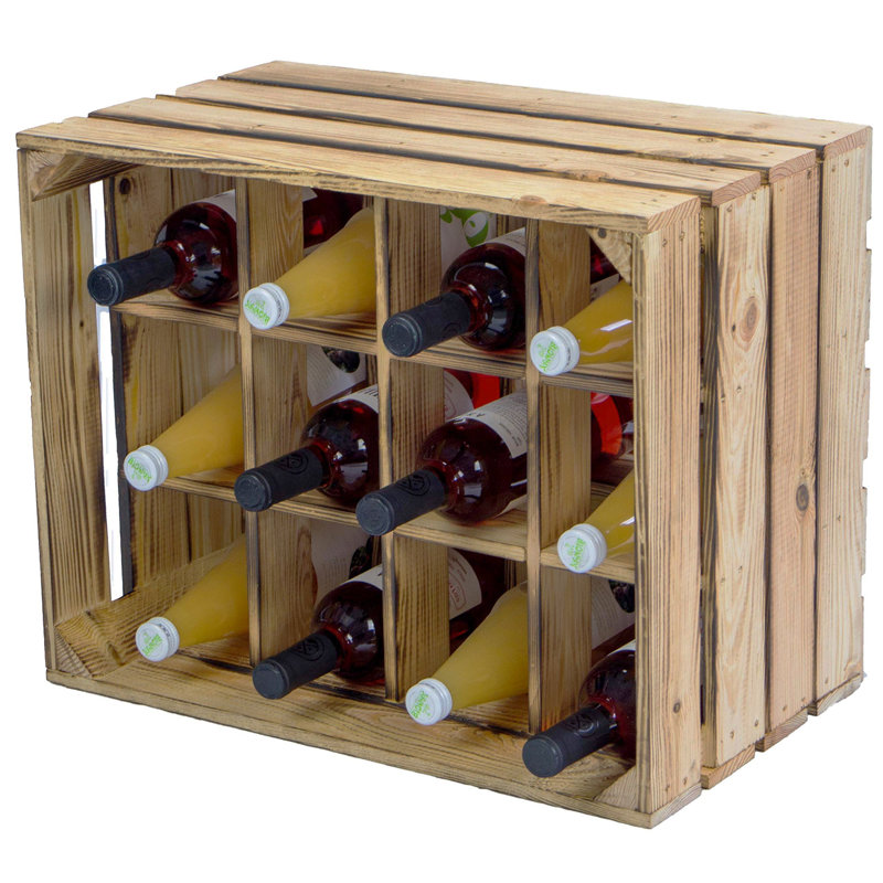 Santel Floor Wine Bottle Rack Flamed, Geflammt