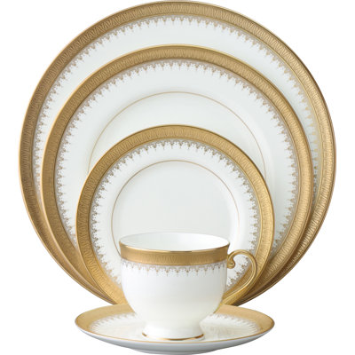 NARUMI Golden Coin 5 Piece Place Setting, Service for 1 