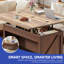 Ensemble de tables basses avec repose-pieds et banc de rangement en noyer-679709579