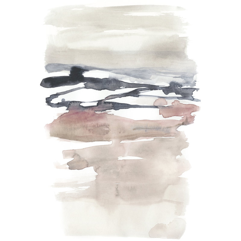 «Tiered Horizon Line II» par Jennifer Goldberger - peinture sur toile tendue, H 30 po x l 20 po x P 1,25 po