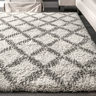 Tapis ivoire à motif géométrique Johnsburg