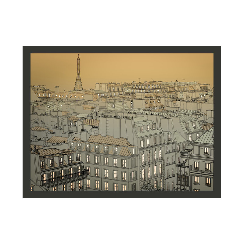 Afterglow Over Paris Wallpaper Mural, Beige, 300 cm x 231 cm