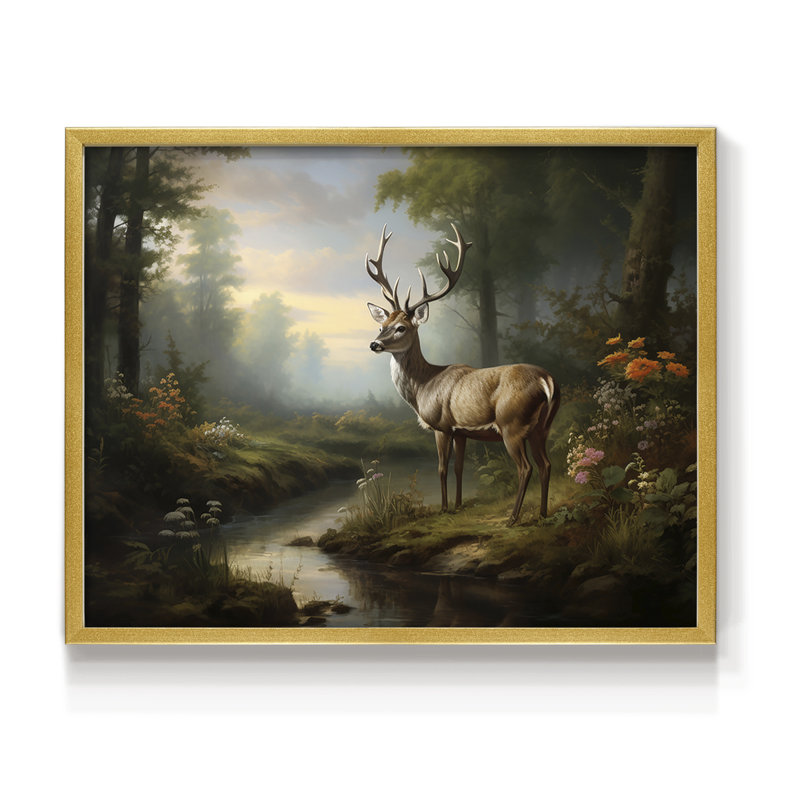 Faune, série XXII, reproduction encadrée, H 8 po x l 10 po, Doré