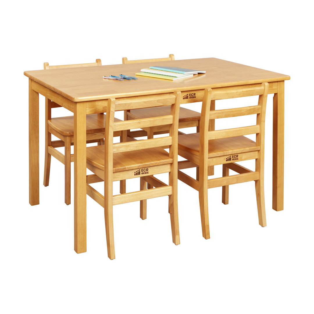 ECR4Kids Rectangular Hardwood Table, Kids Furniture ECR4Kids 