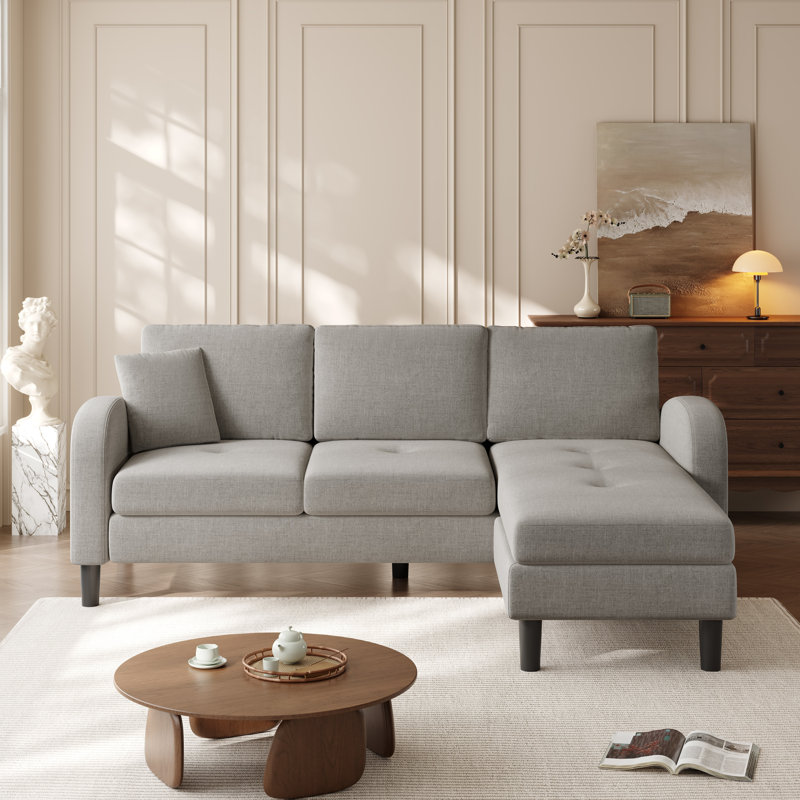 3 Seater Linen Sofa, Grey