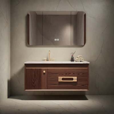 New Chinese-style rock plate bathroom cabinet