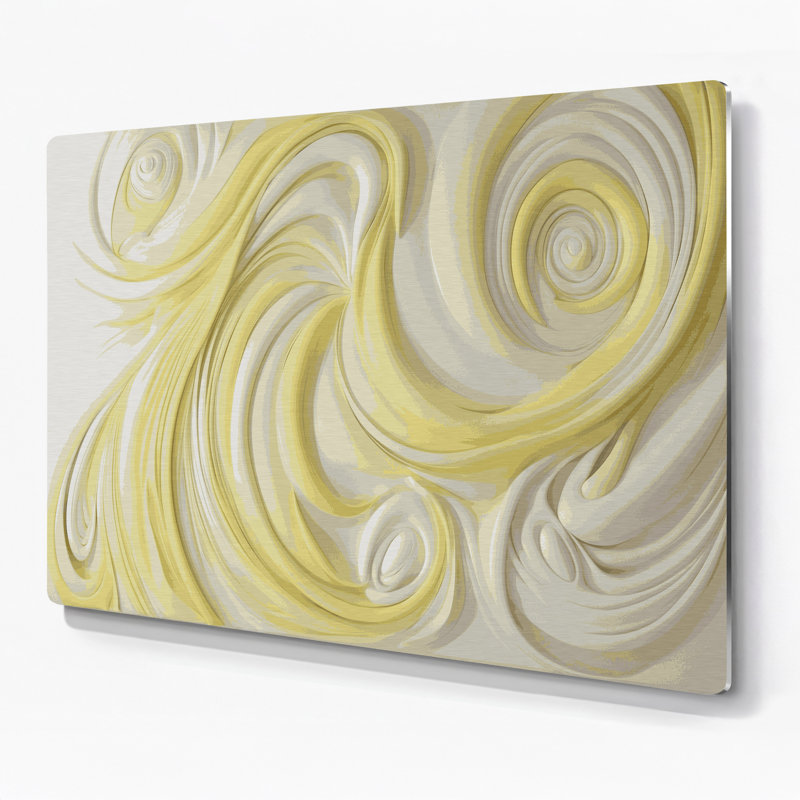 «Biomorphic Abstraction 45», art mural en métal beige, H 11 po x l 14 po