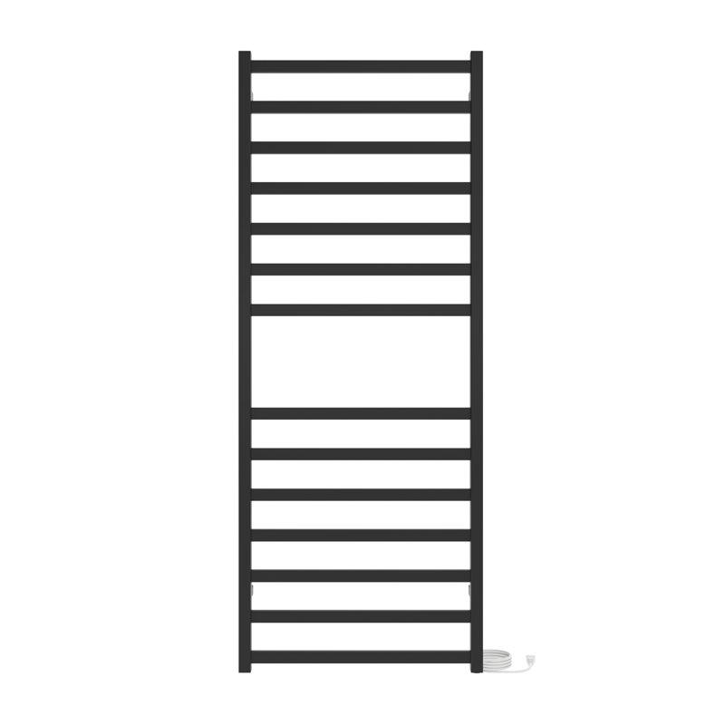 Chauffe-serviettes électrique mural 24 po x 60 po Kontour, H 60 po x l 24 po x P 4 po, Électrique à brancher, Noir mat