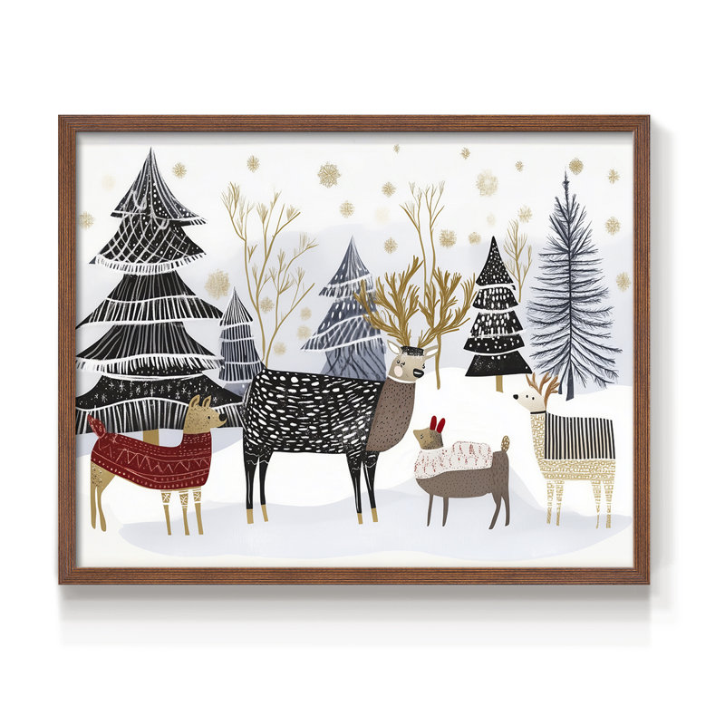 Chirstmas Art-CDLXV - Reproduction encadrée - Restickable, H 16 po x l 20 po, Noyer