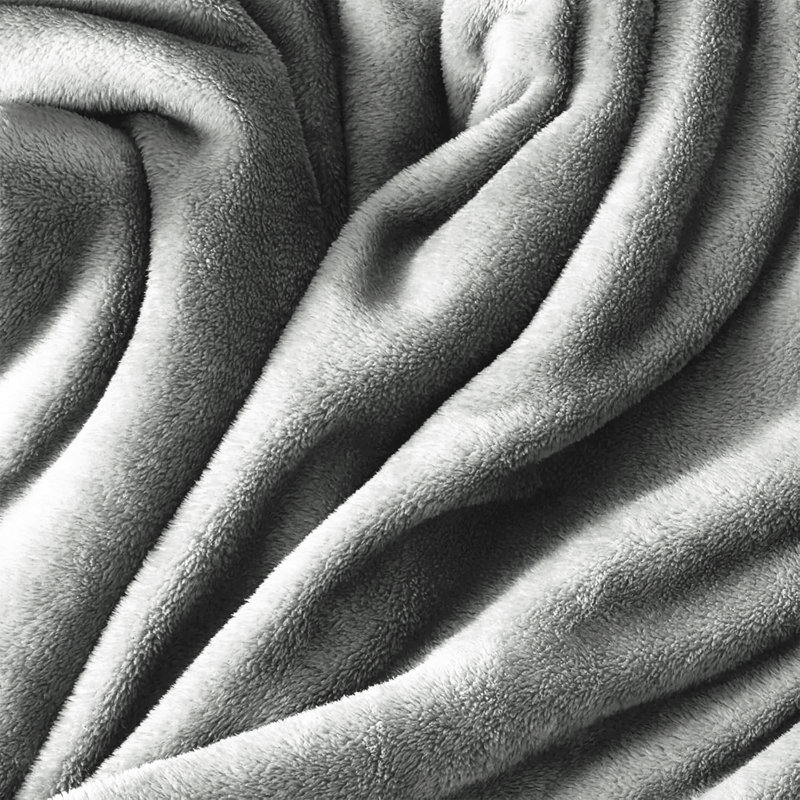 Makilah Sherpa Fleece Fur Blanket for Bed, Sofa Throw Soft all seasons , 200cm H x 150cm W, Silver