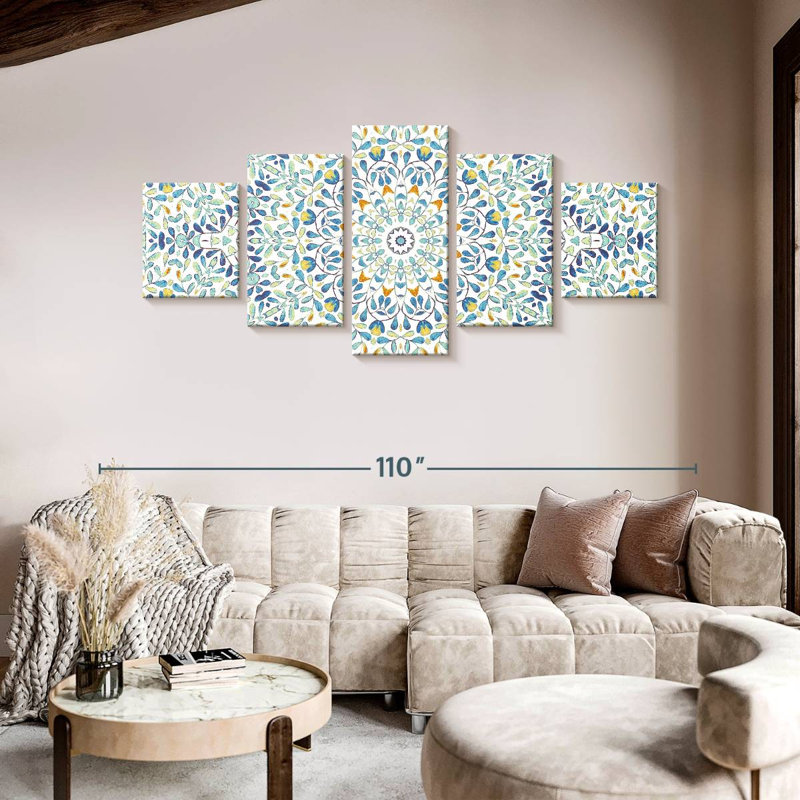 Mandala délicat, H 42 po x l 92 po