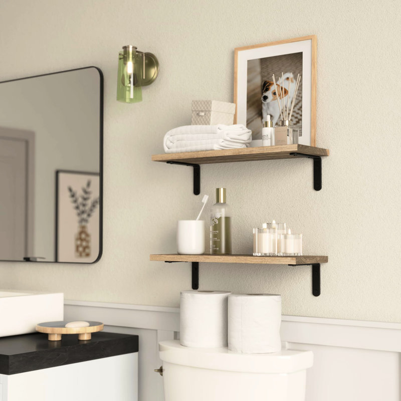 2 Rustic Living Room Shelf - Style With 40Lb Weight Capacity Display Shelves Of 2 Limit