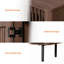 Buffet moderne cannelé à 3 tiroirs et 6 portes de 94,5 po avec rangement pour salon, vestibule, salle à manger-131443782