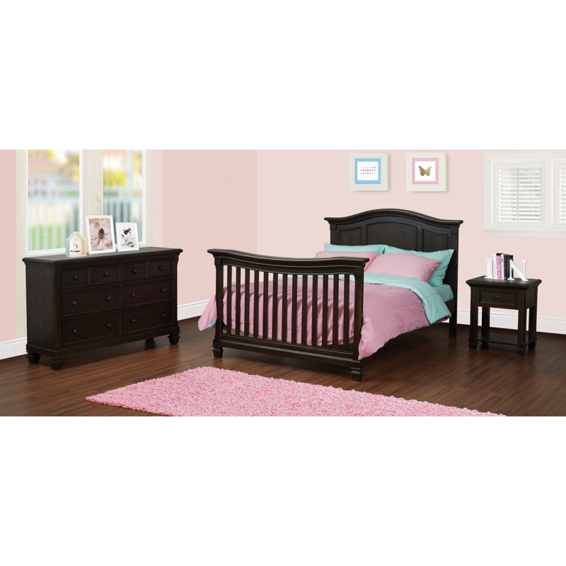 Lit de bébé convertible 4-en-1 Glendale brun anthracite
