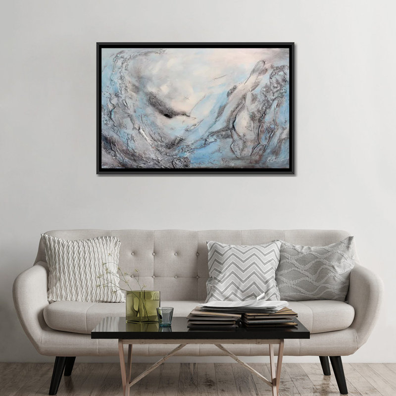 « tranquility », reproduction sur toile, H 32 po x l 48 po x P 1,5 po, Toile avec cadre noir, Pas de tapis