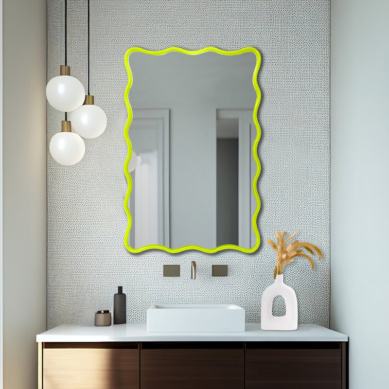 Angelo Rectangle Mirror, Mirrored Green